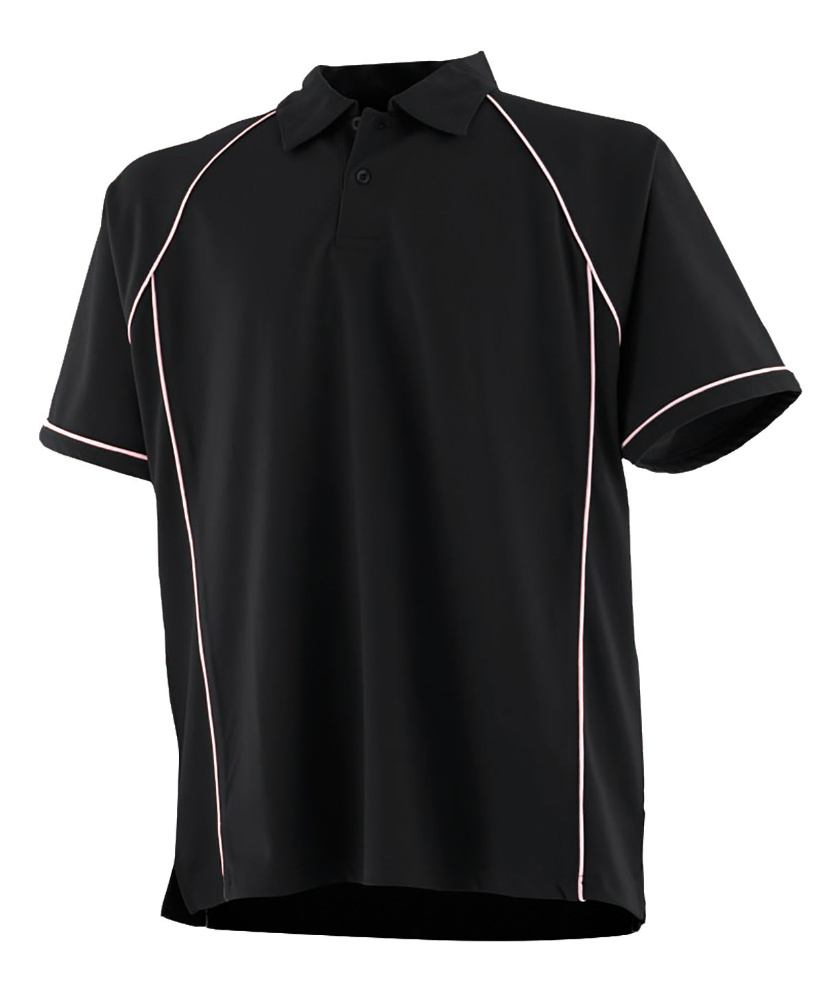Kids piped performance polo - Black/White†