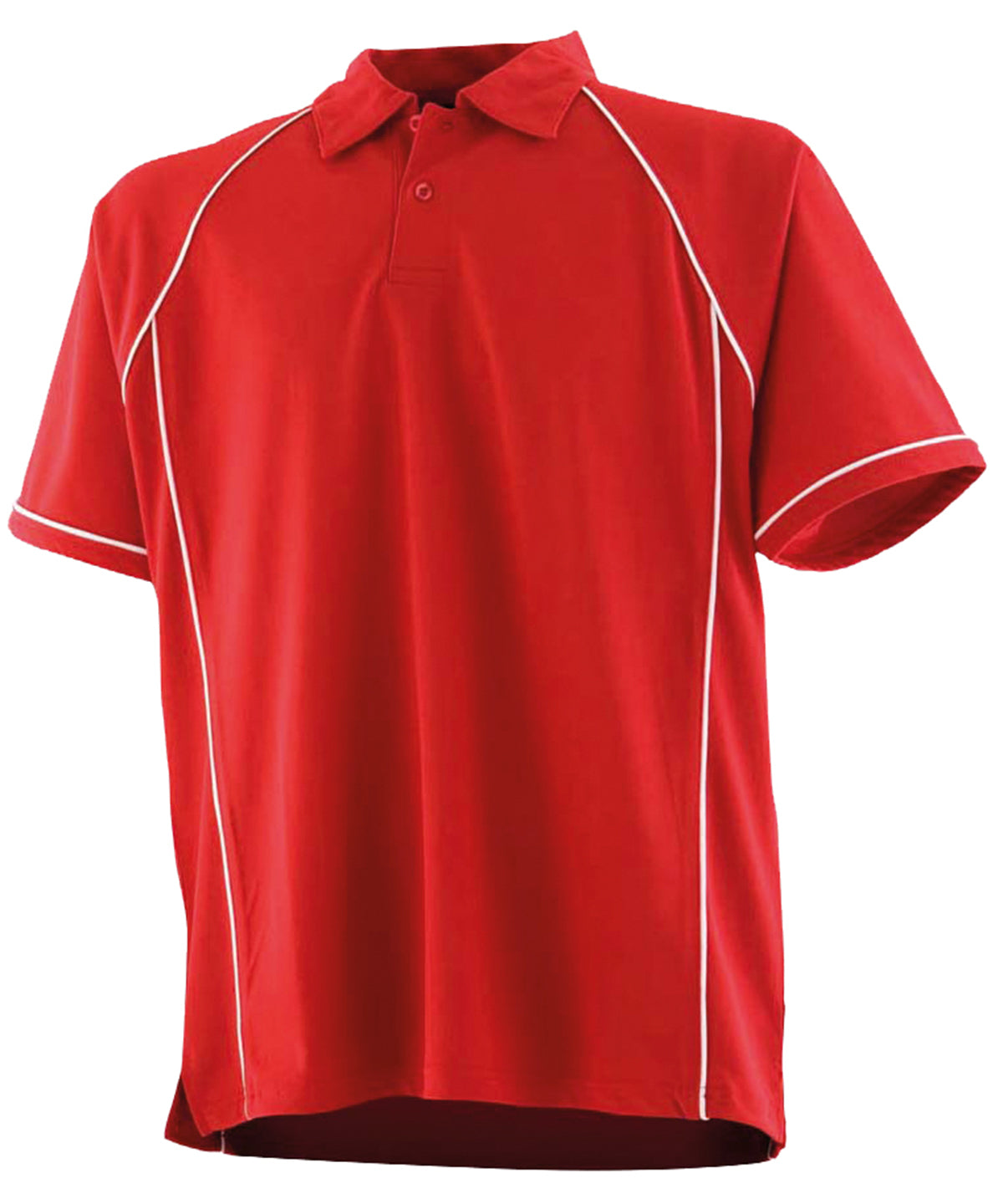 Kids piped performance polo - Red/White