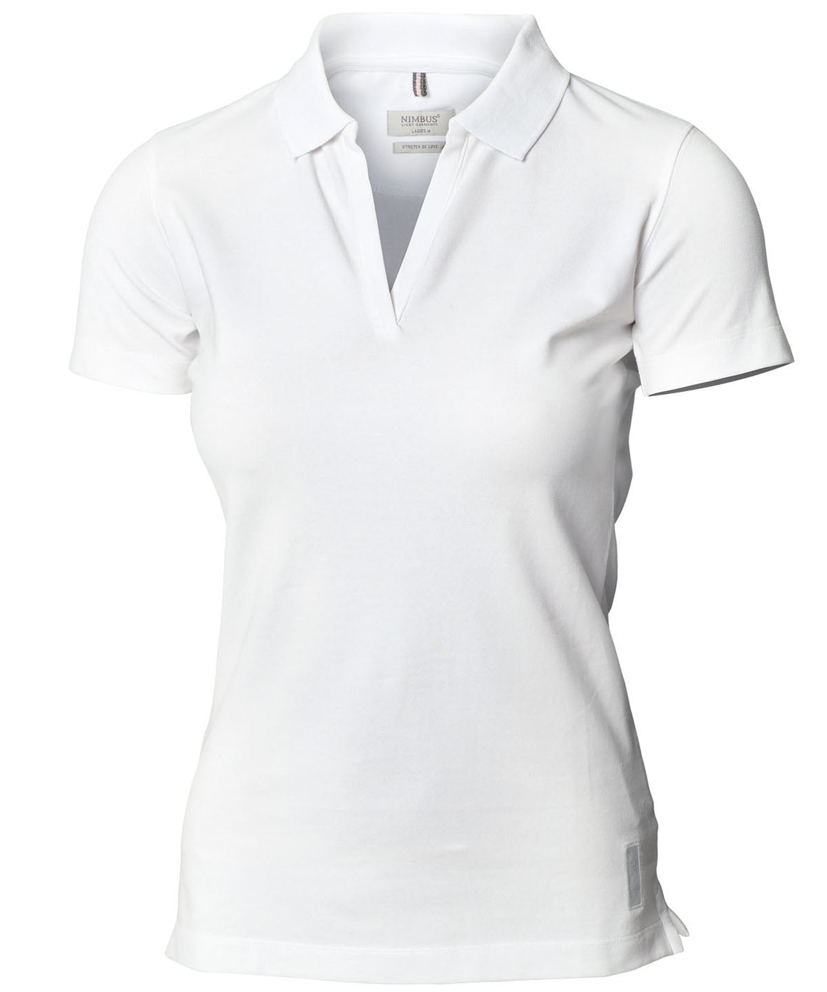 Women’s Harvard v-neck – stretch deluxe polo - White