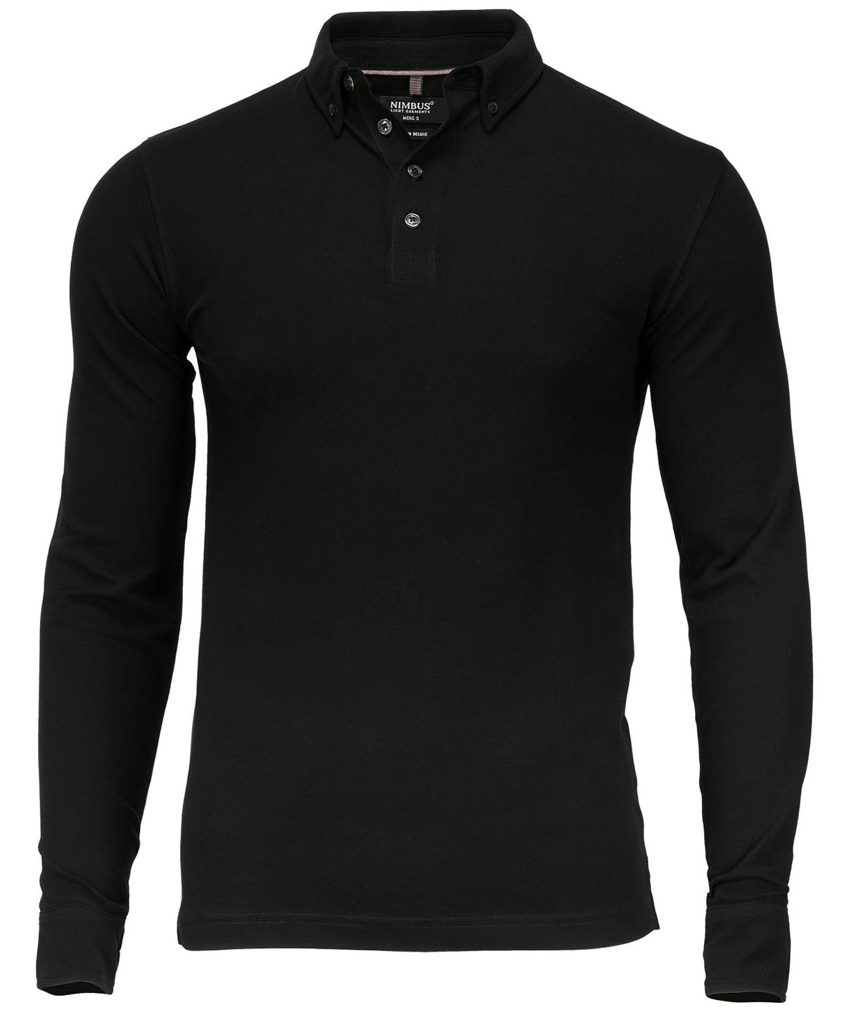 Carlington – deluxe long sleeve polo - Black