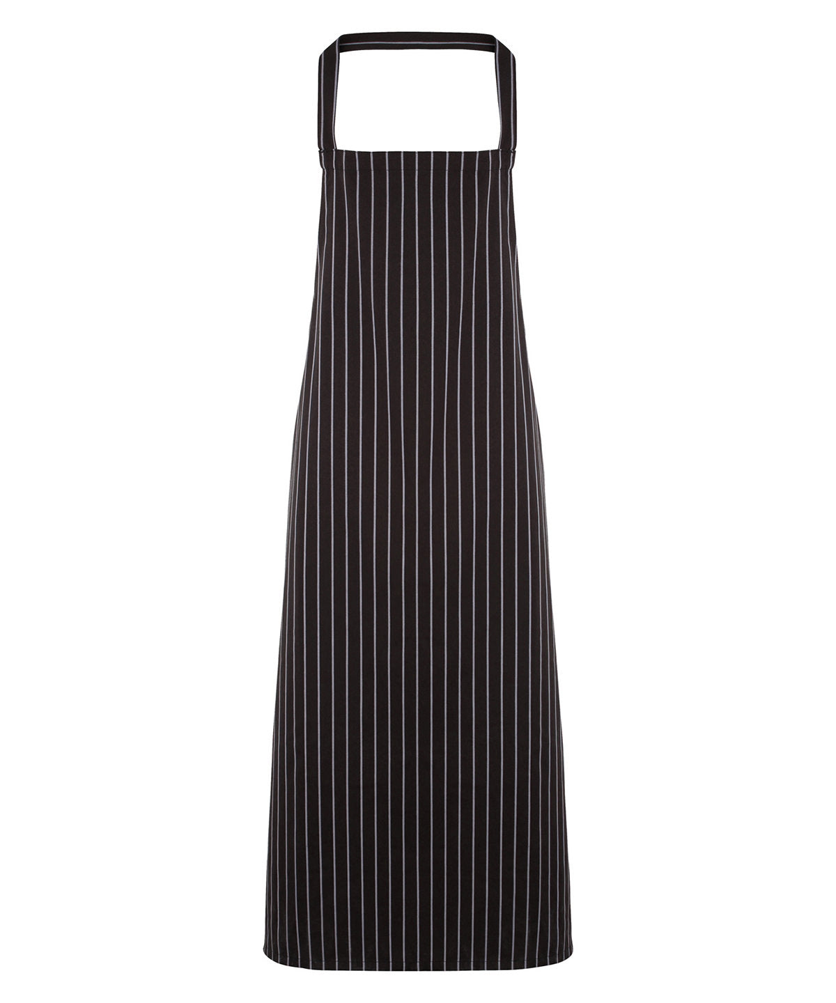 Striped bib apron - Black/Grey