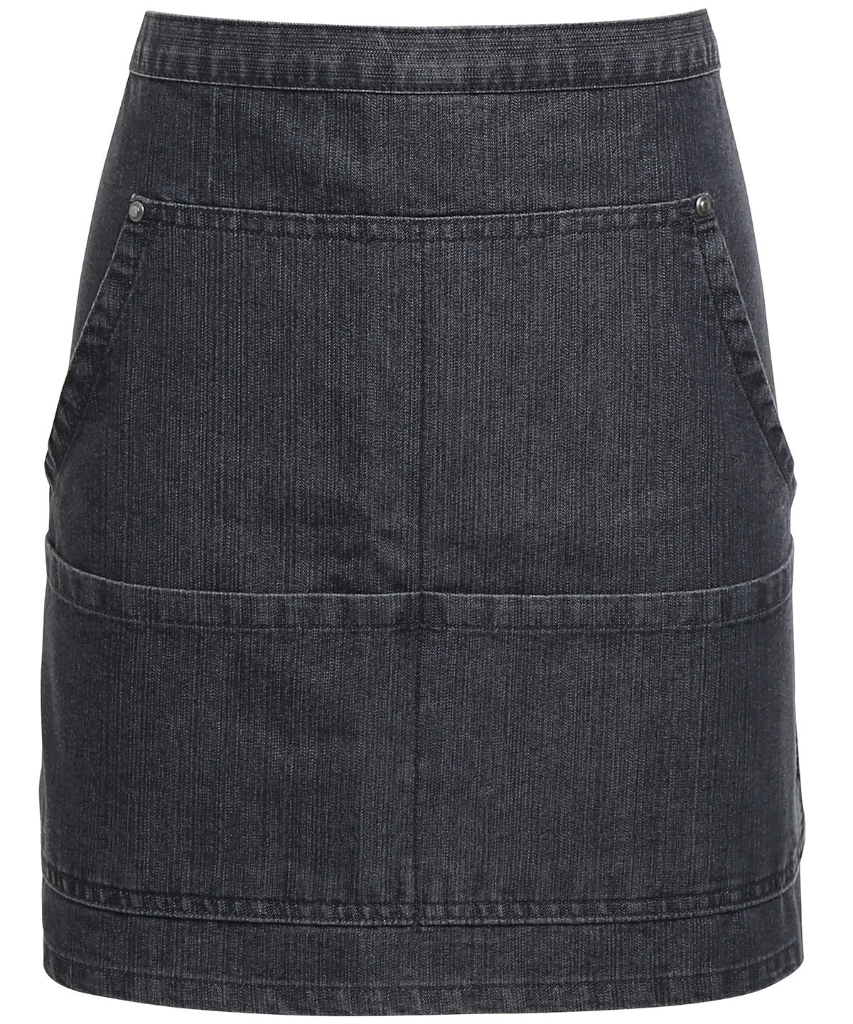 Jeans stitch denim waist apron - Black Denim