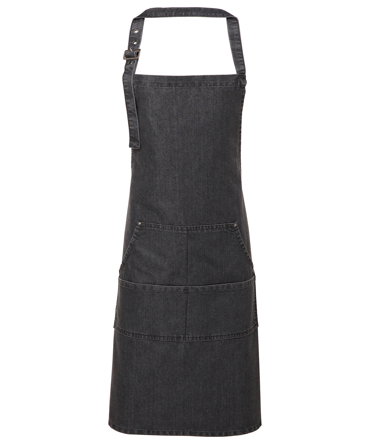 Jeans stitch bib apron - Black Denim