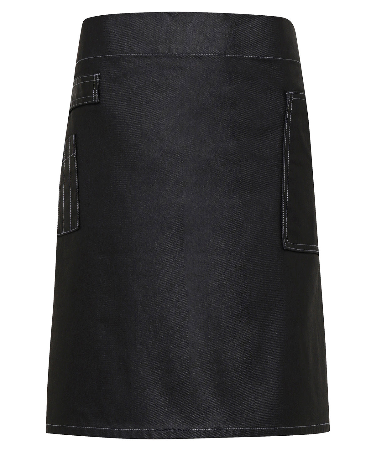 Division waxed-look denim waist apron - Black Denim