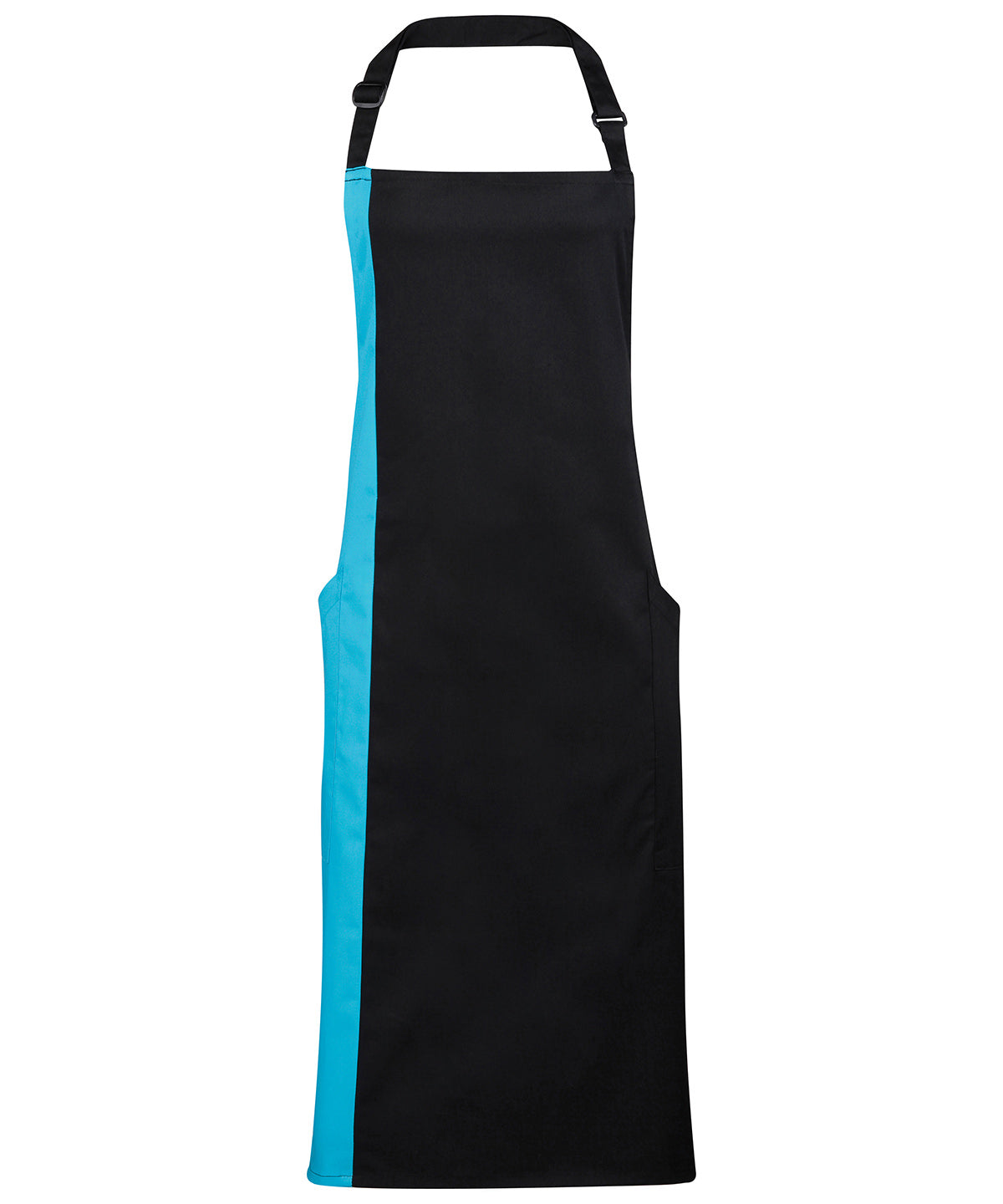 Contrast bib apron - Black/Turquoise