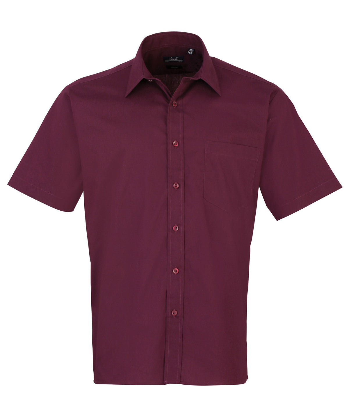 Short sleeve poplin shirt - Aubergine