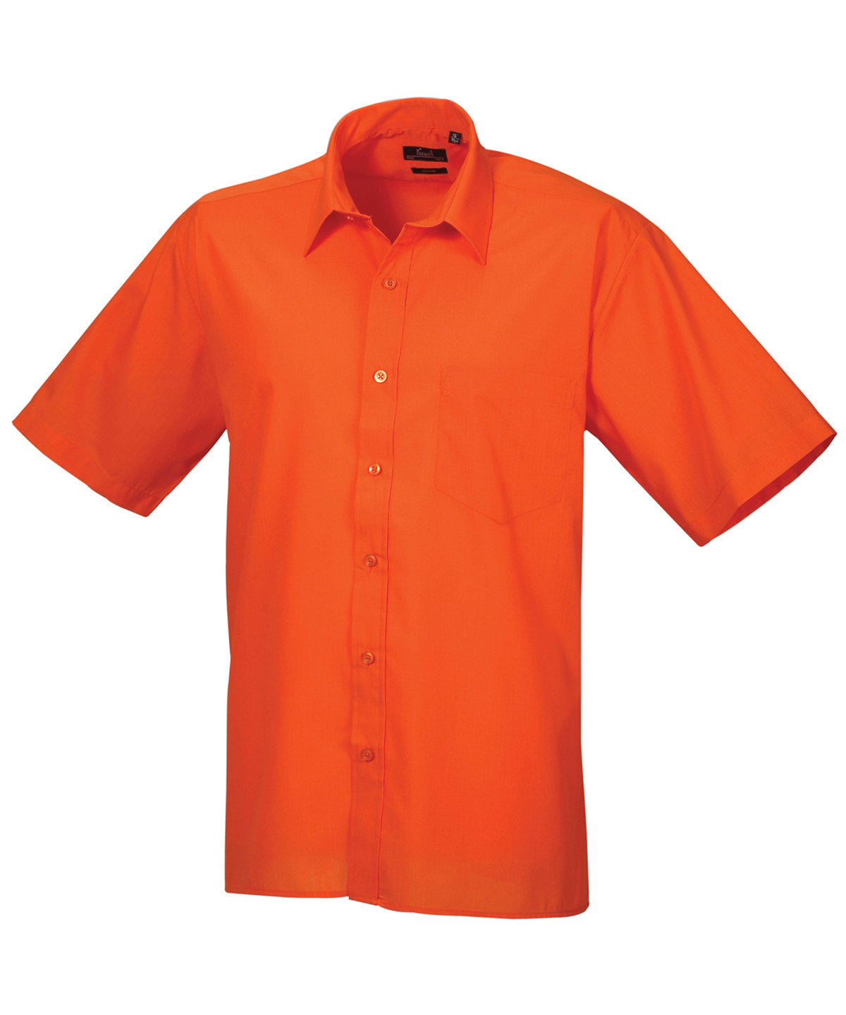 Short sleeve poplin shirt - Orange