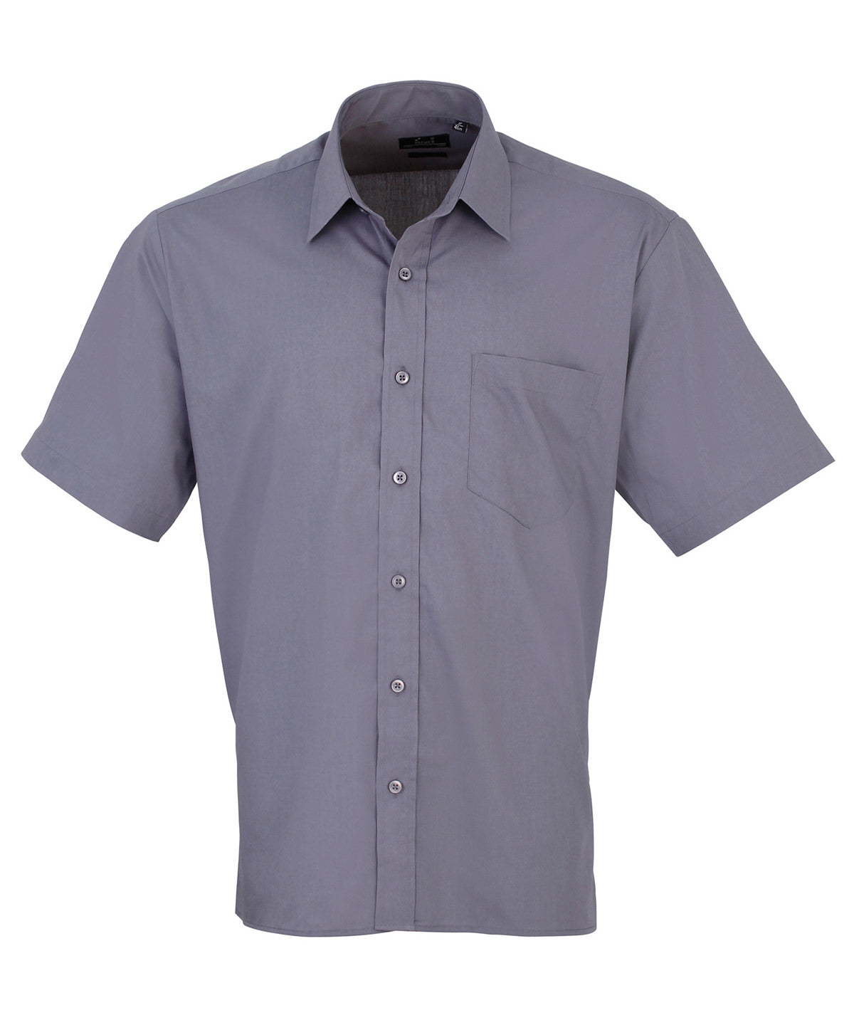 Short sleeve poplin shirt - Steel*