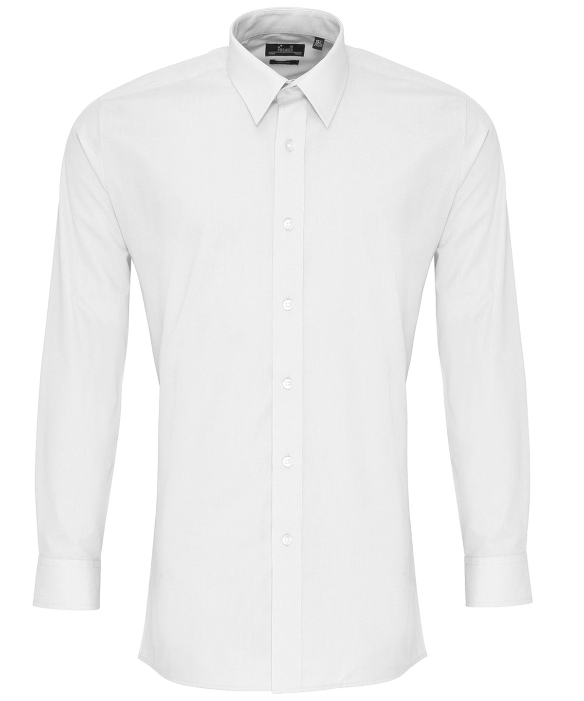 Poplin fitted long sleeve shirt - White