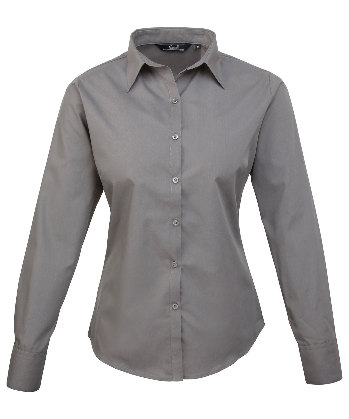 Women's poplin long sleeve blouse - Dark Grey*