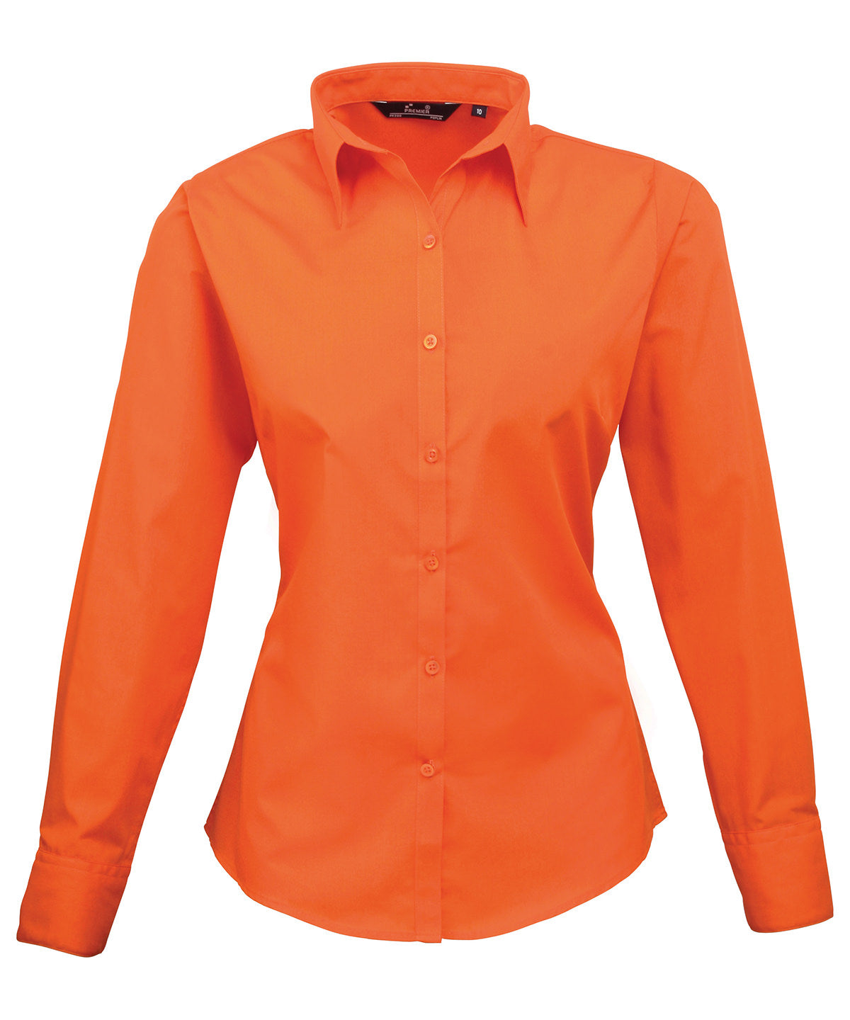 Women's poplin long sleeve blouse - Orange