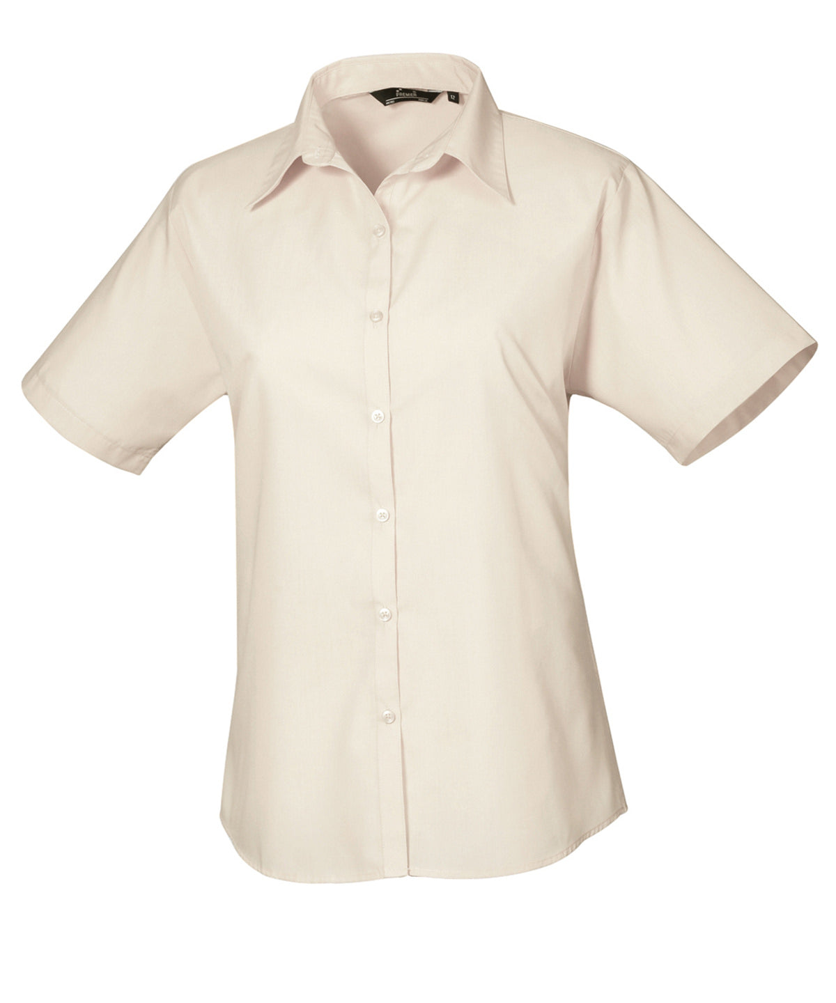 Women's short sleeve poplin blouse - Natural