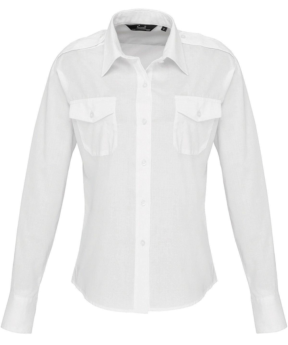 Women's long sleeve pilot shirt - White