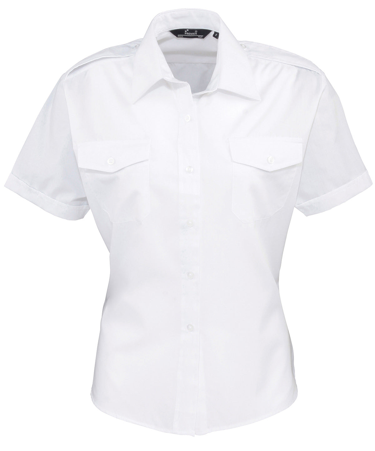 Women's short sleeve pilot blouse - White
