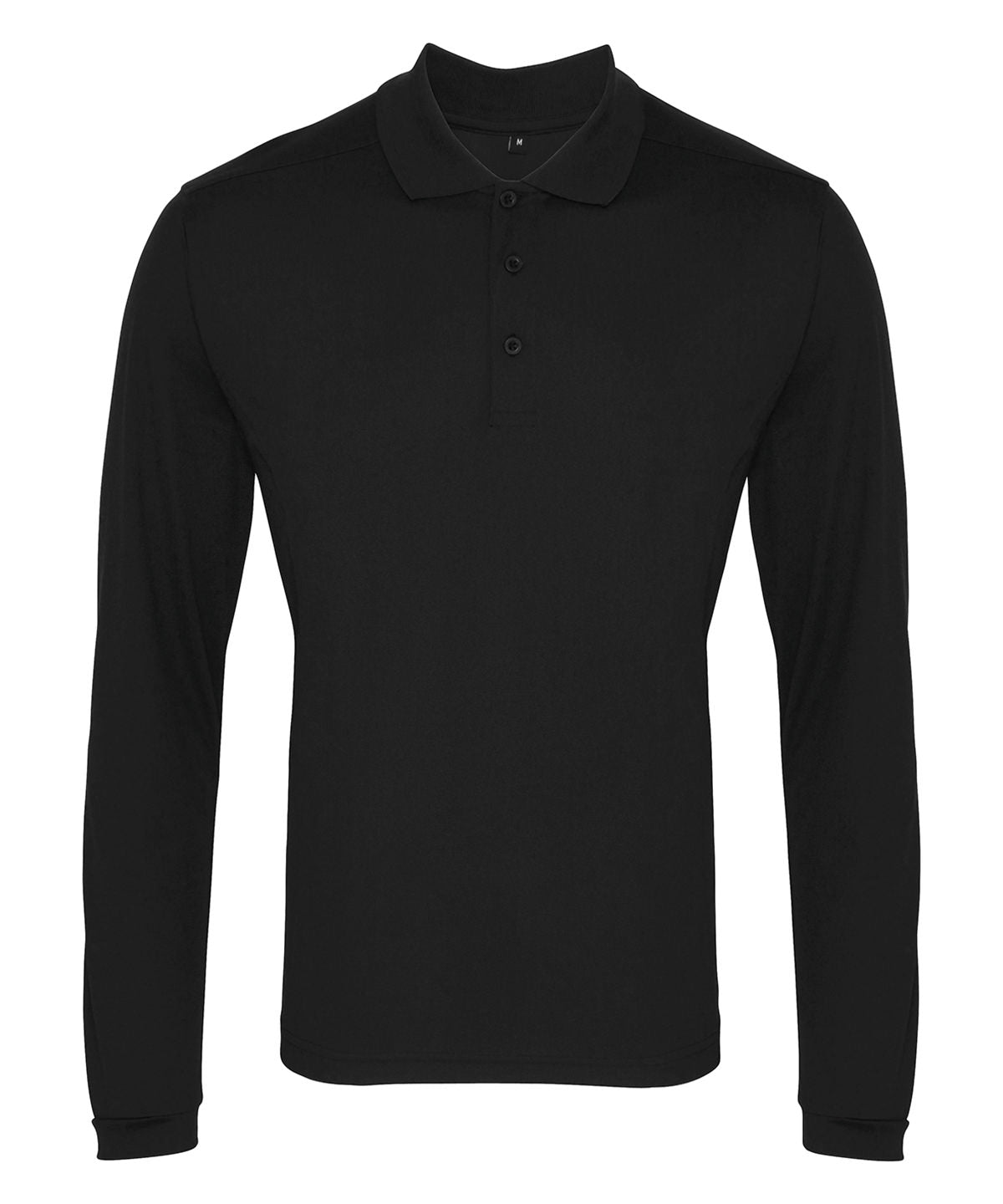 Long sleeve Coolchecker® piqué polo - Black