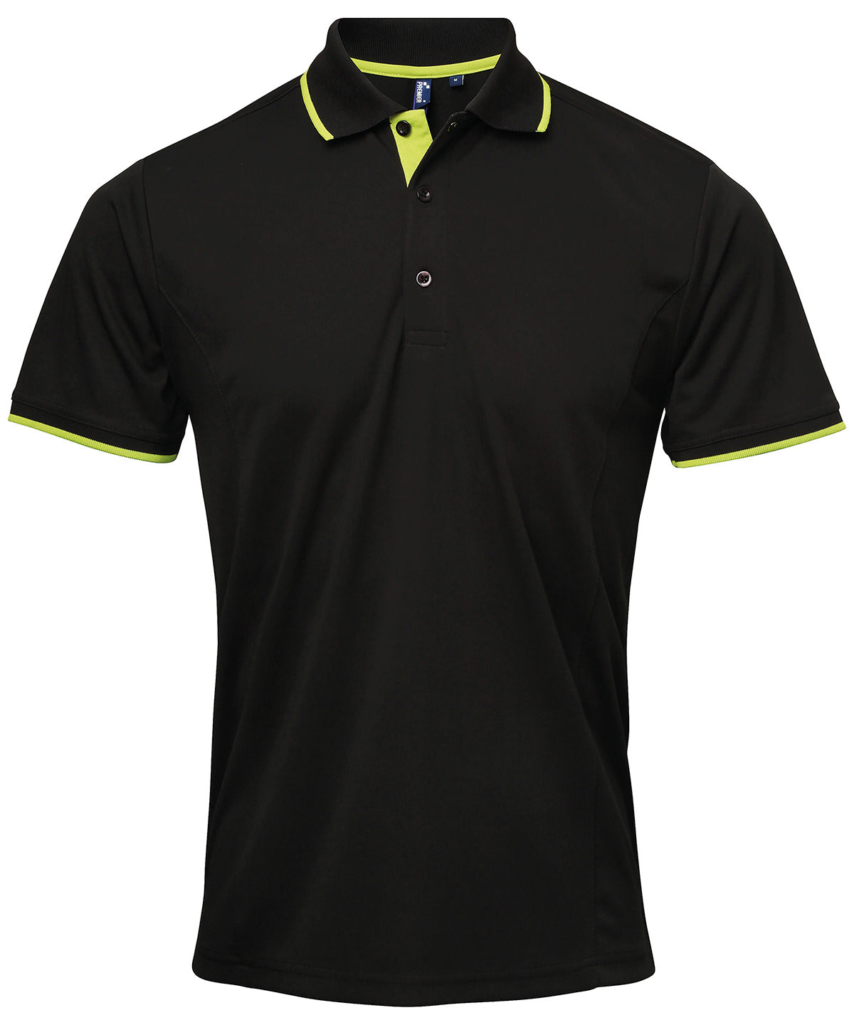 Contrast Coolchecker® polo - Black/Lime