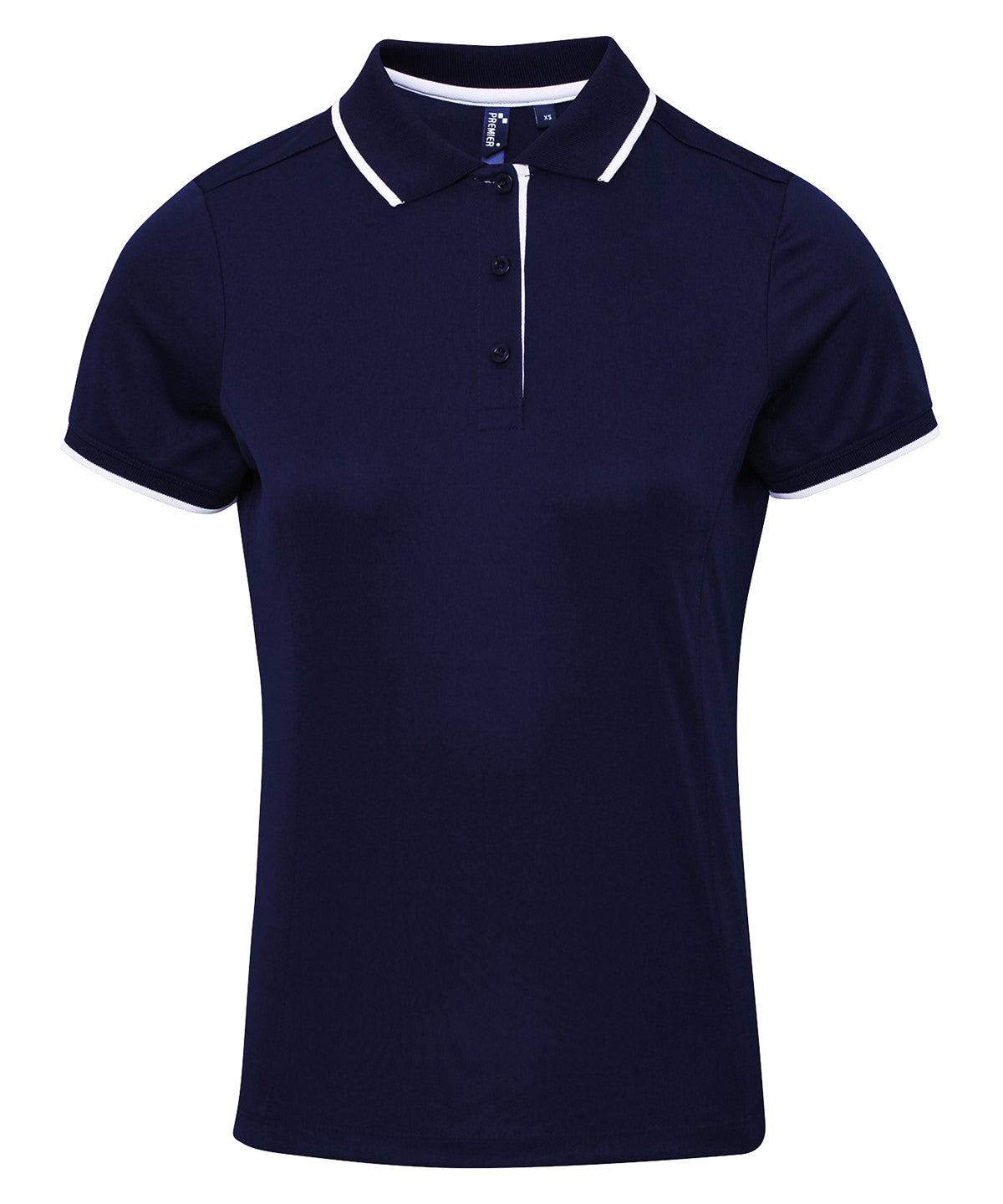 Women's contrast Coolchecker® polo - Navy/White