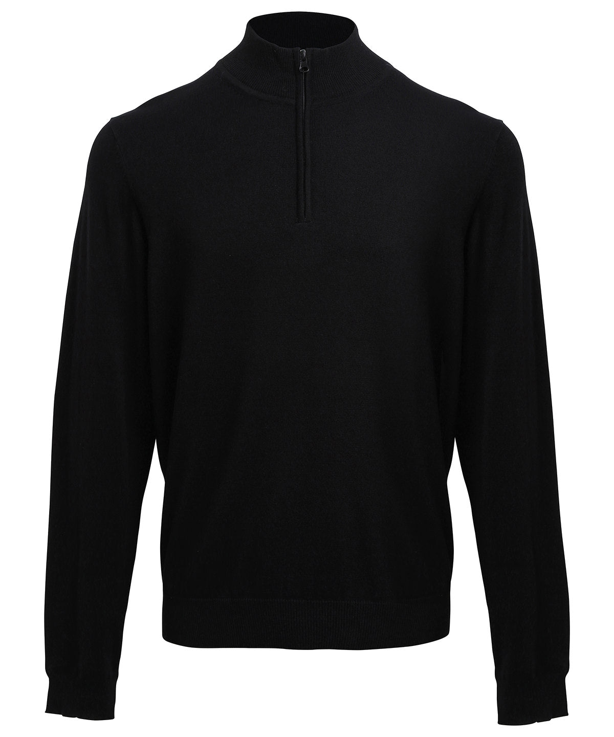 ¼ zip knitted sweater - Black