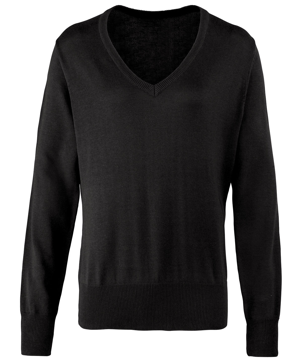 Women's v-neck knitted sweater - Black