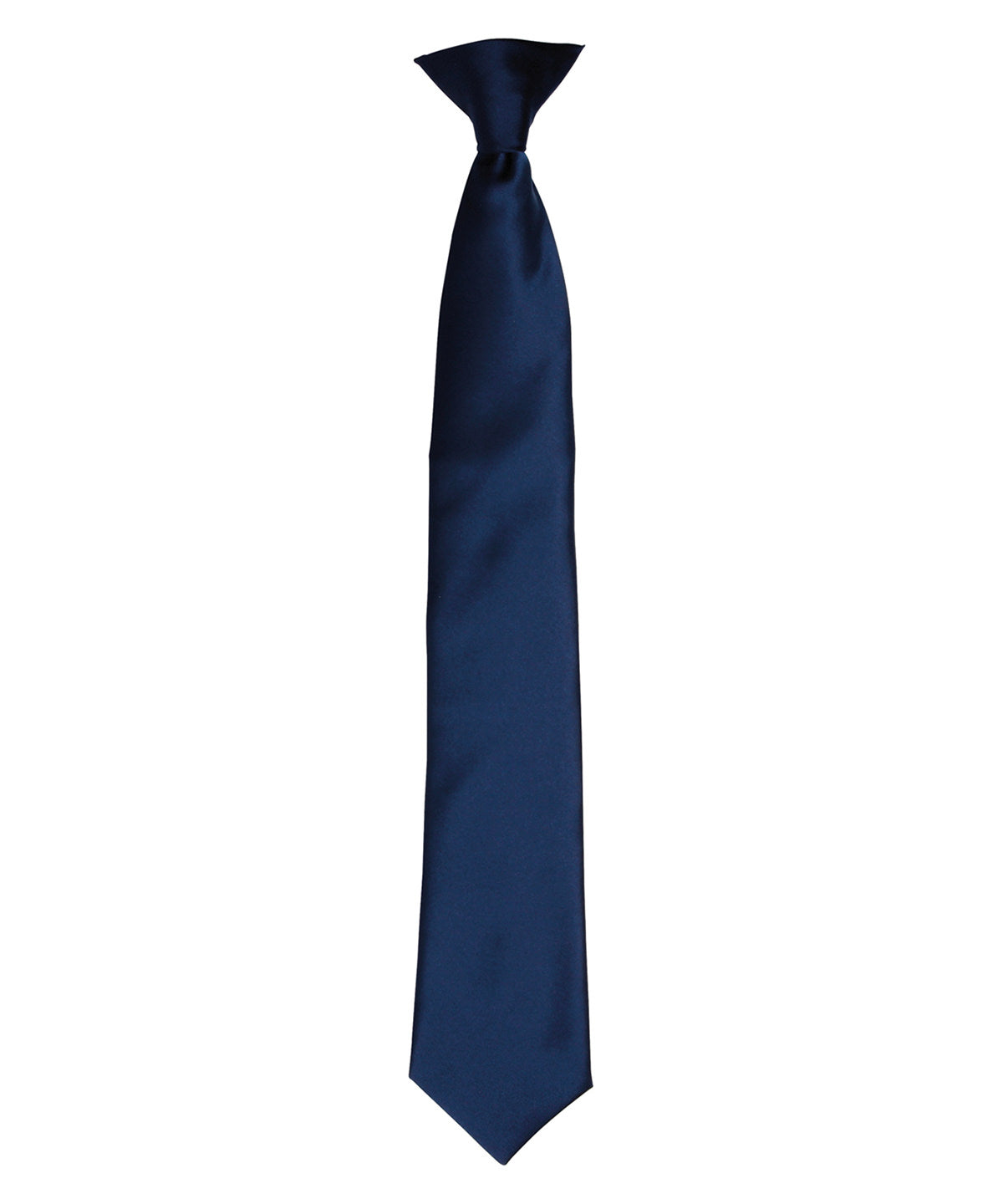 'Colours' satin clip tie - Navy