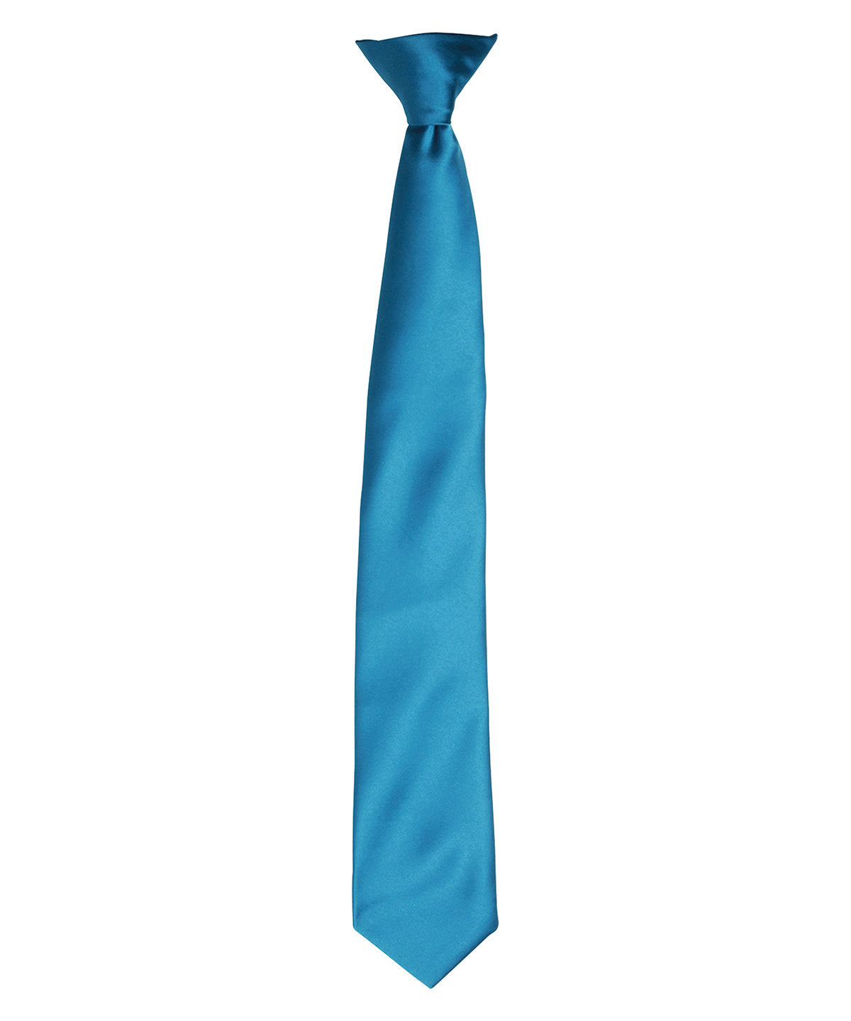 'Colours' satin clip tie - Teal