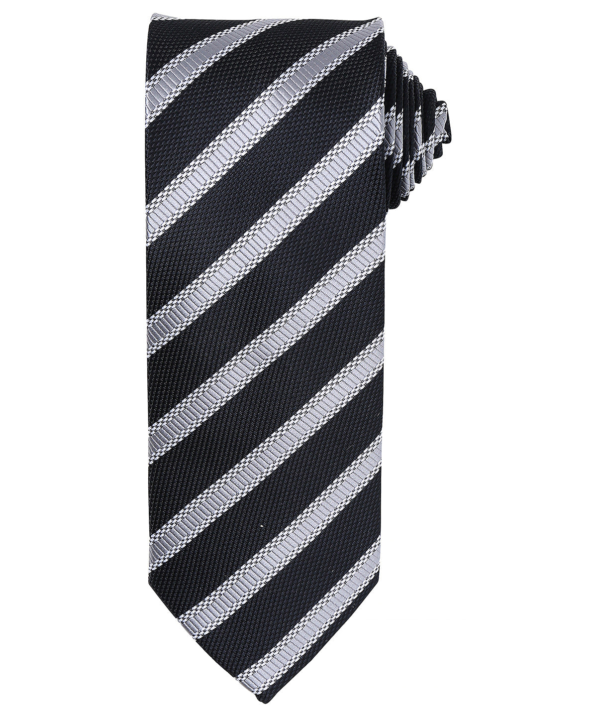 Waffle stripe tie - Black/Dark Grey