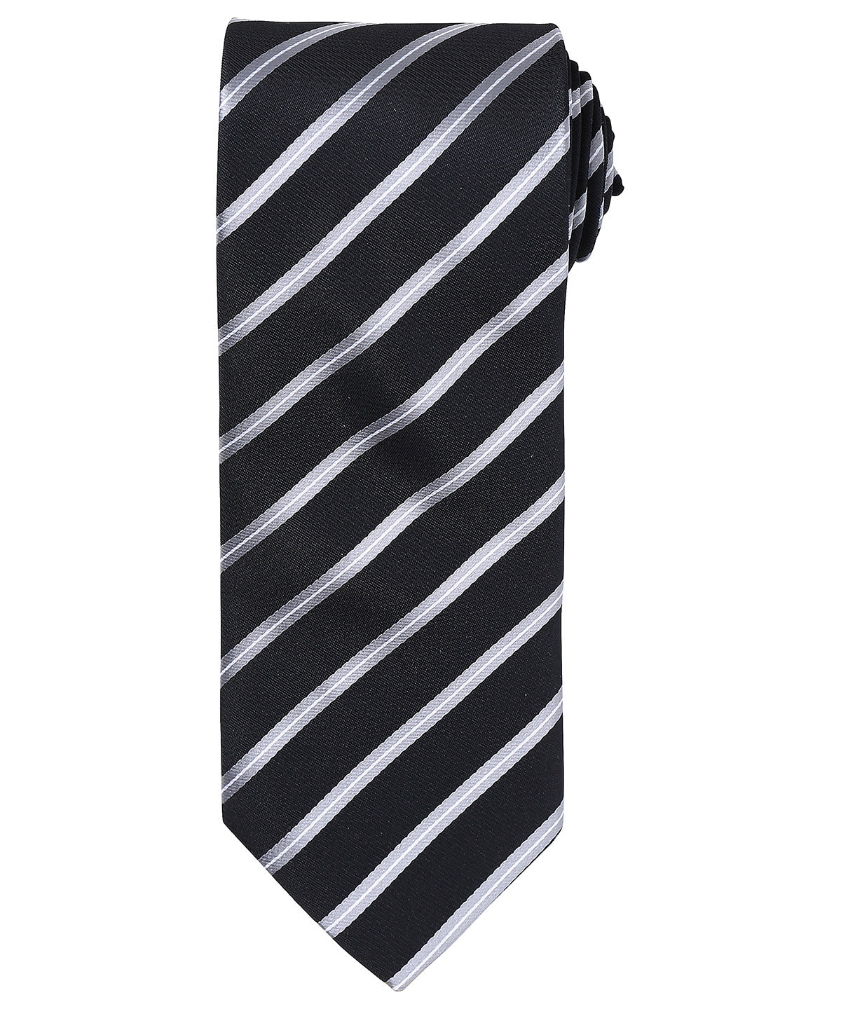 Sports stripe tie - Black/Silver
