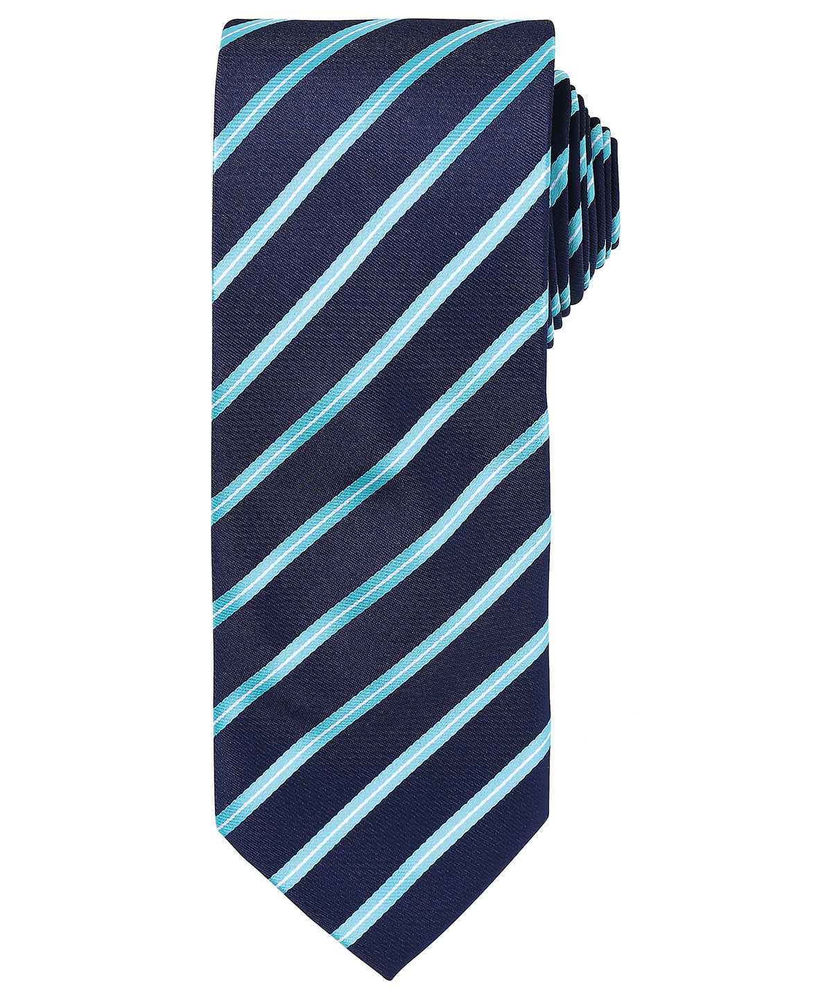 Sports stripe tie - Navy/Turquoise
