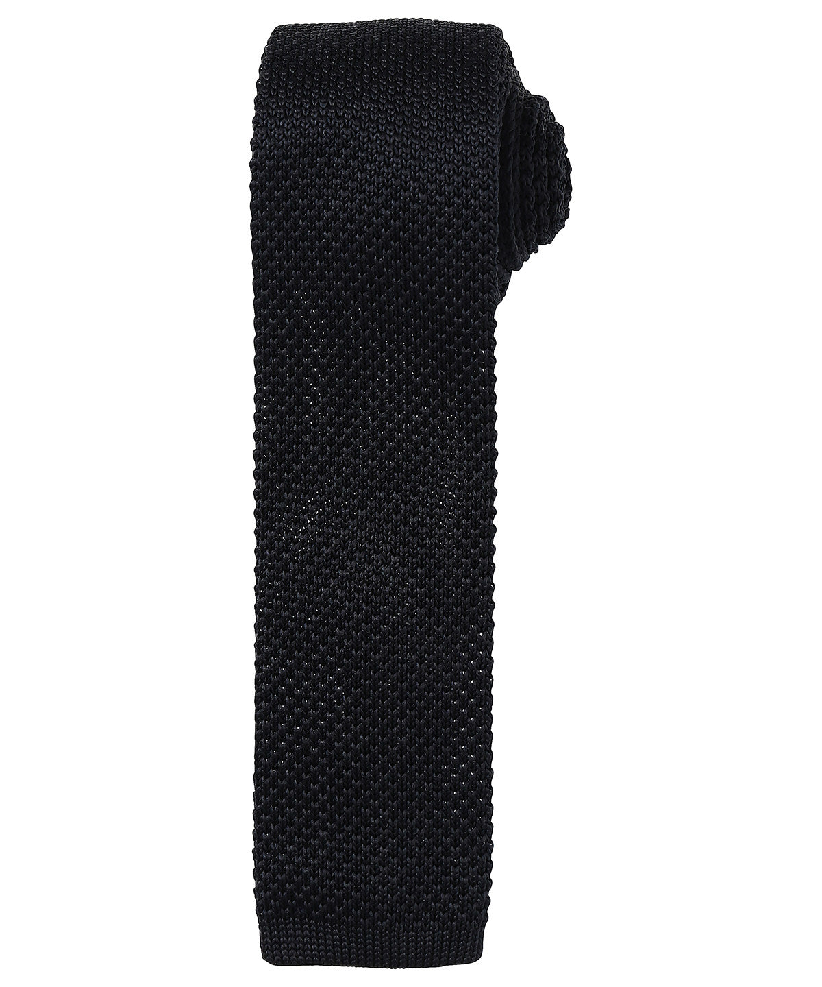 Slim knitted tie - Black