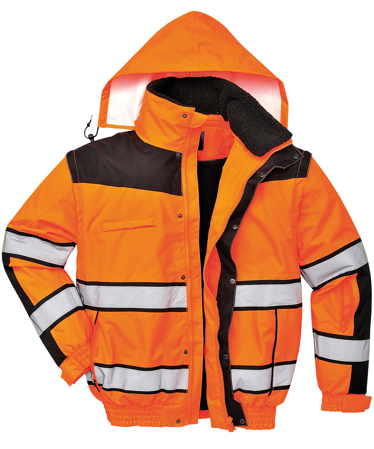 Hi-vis classic bomber jacket (C466) - Orange/Black