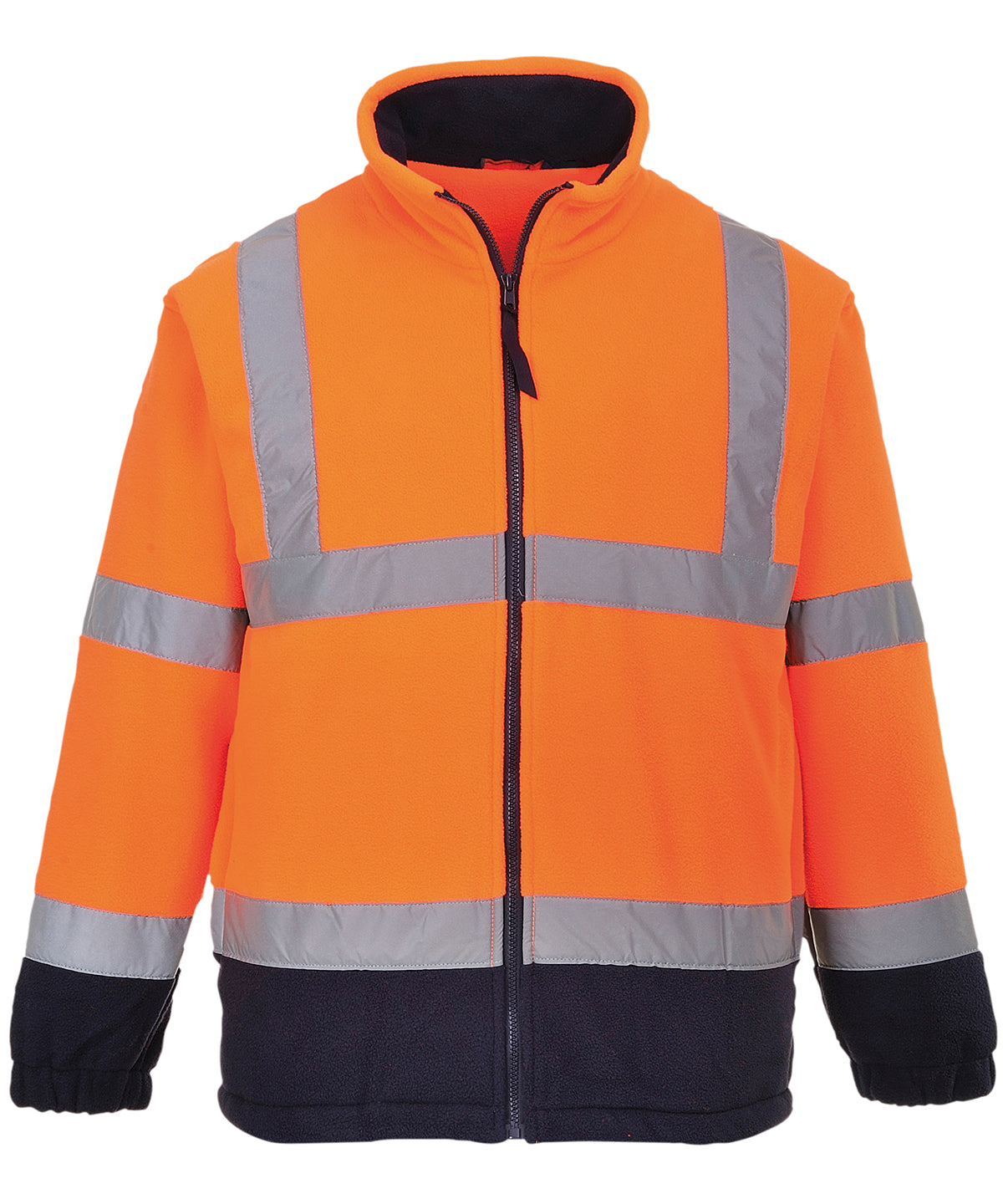 Hi-vis mesh-lined fleece (F300) - Orange/Navy