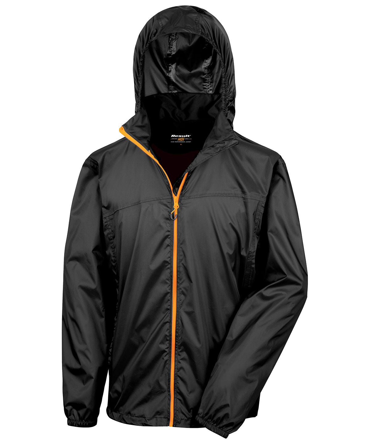HDi quest lightweight stowable jacket - Black/Orange
