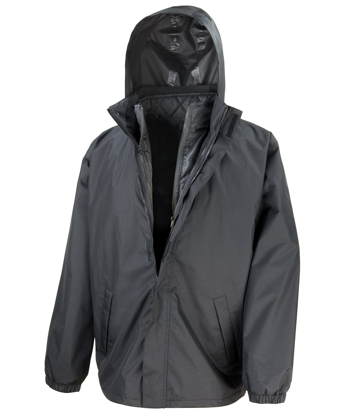 Core 3-in-1 jacket with quilted bodywarmer - Black