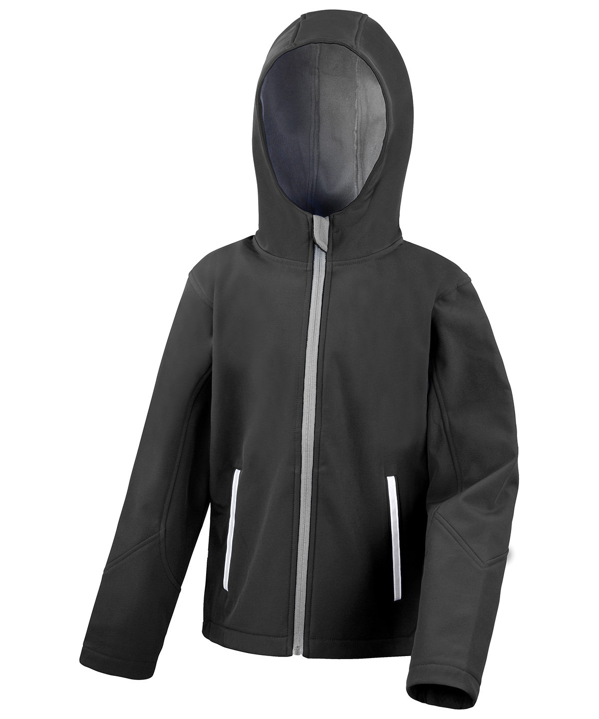 Core junior TX performance hooded softshell jacket - Black/Grey