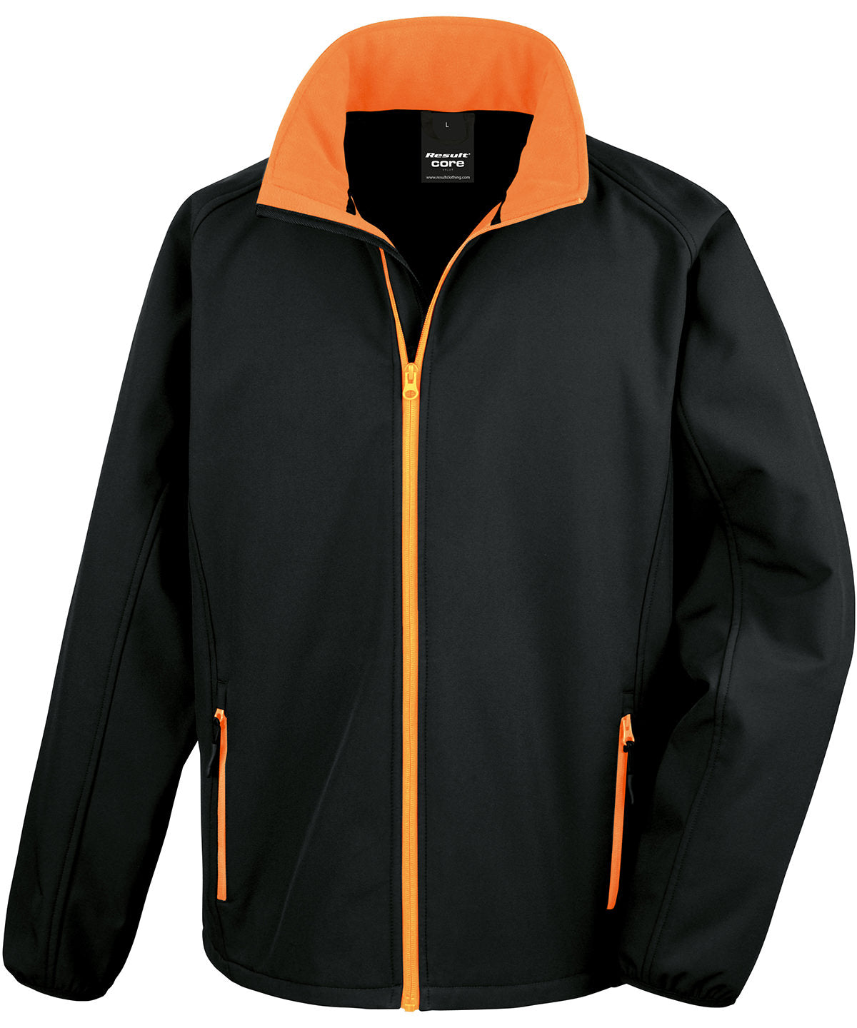 Core printable softshell jacket - Black/Orange