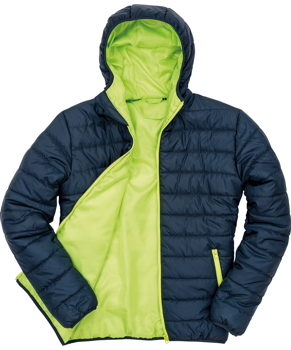 Soft padded jacket - Navy/Lime