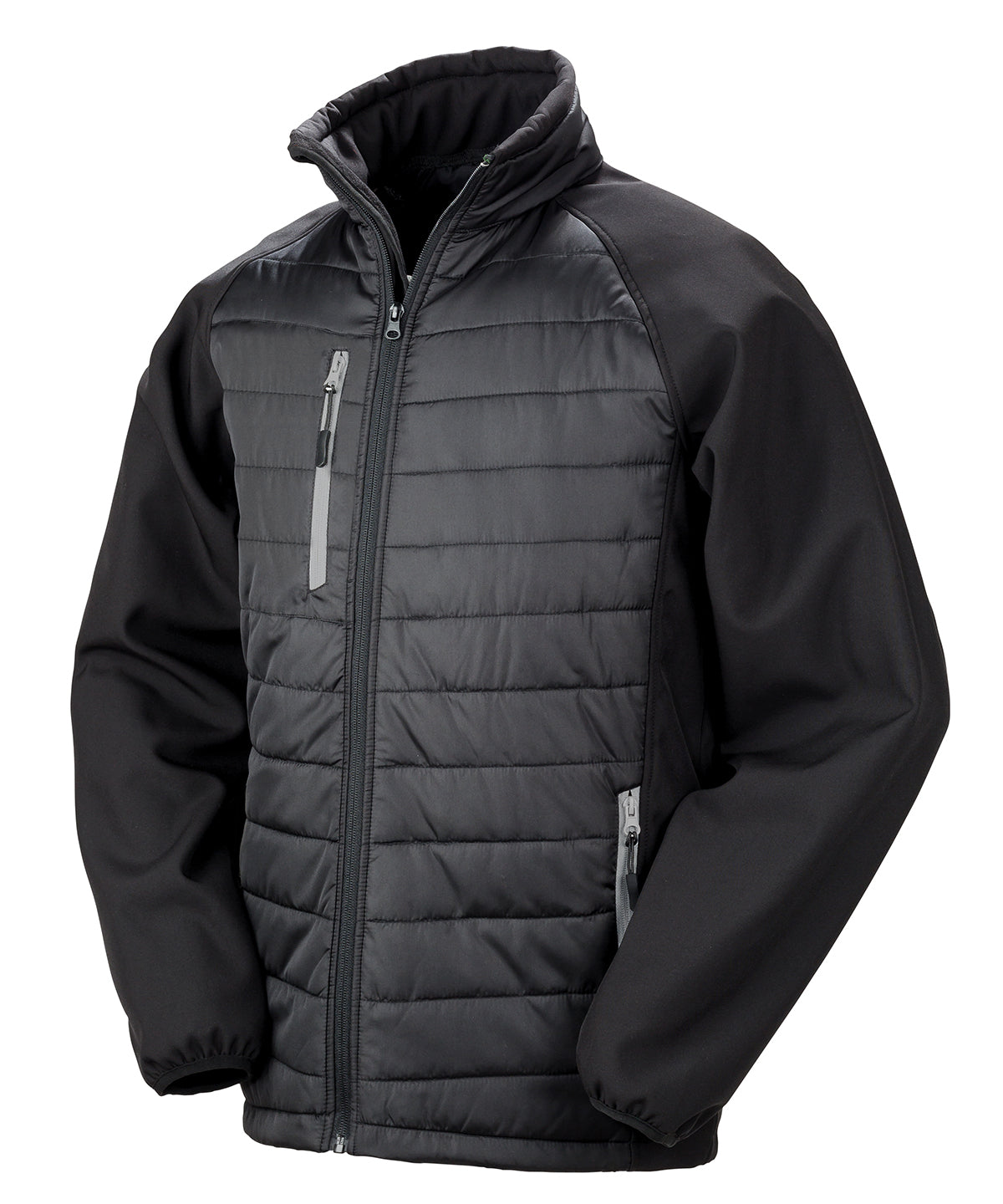 Compass padded softshell jacket  - Black/Grey