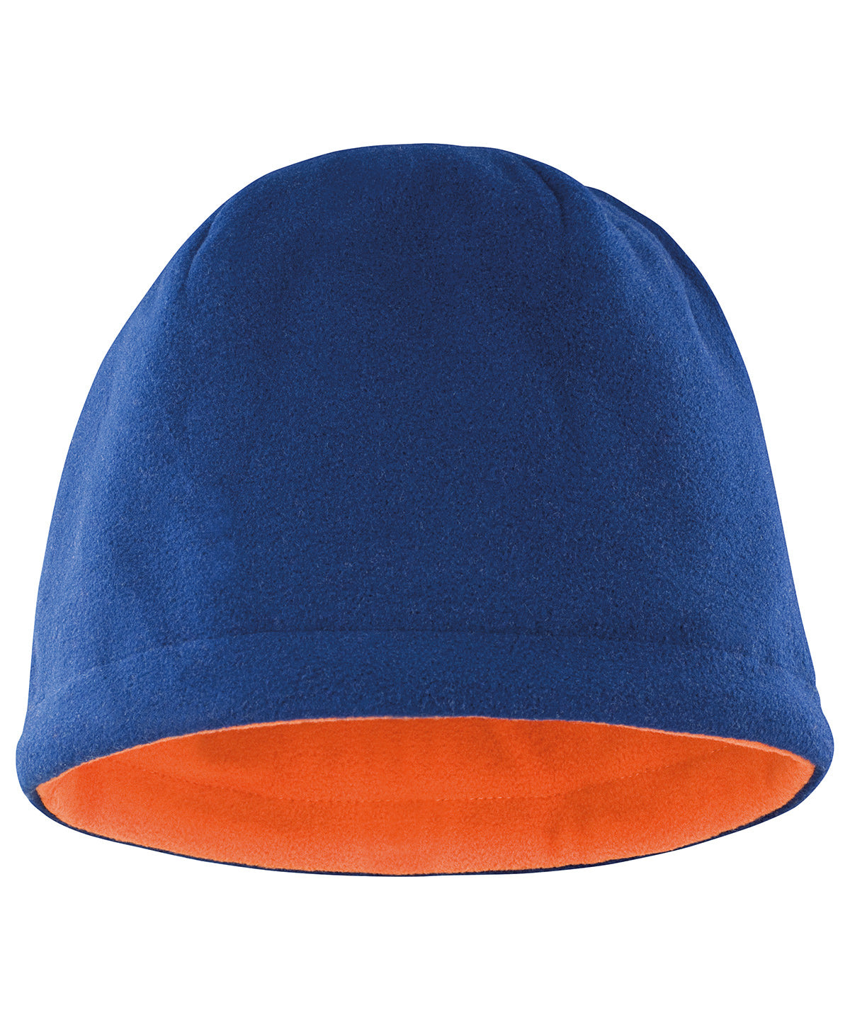 Reversible fleece skull hat - Navy/Orange