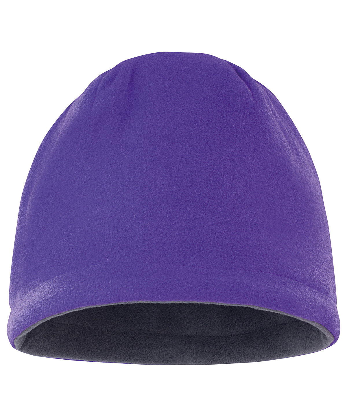 Reversible fleece skull hat - Purple/Charcoal