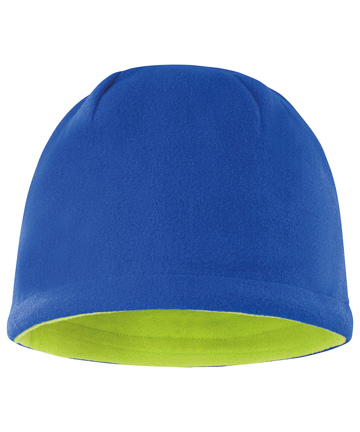 Reversible fleece skull hat - Royal/Lime