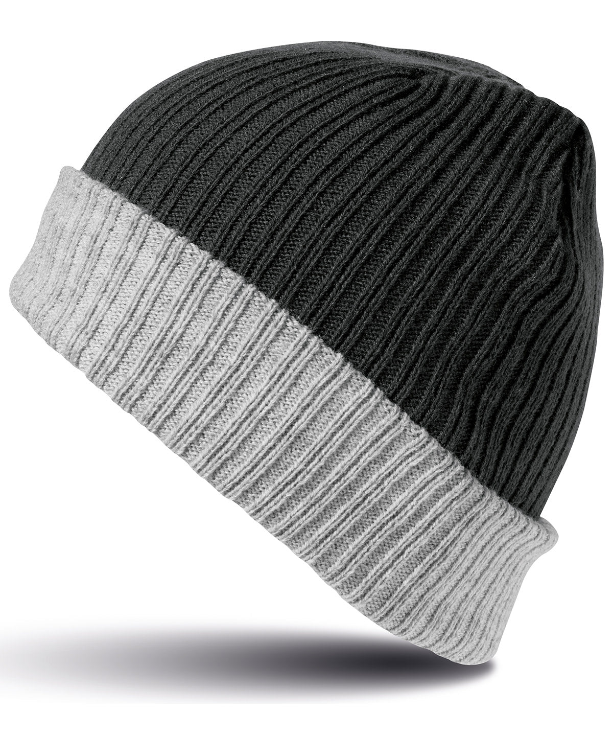 Double-layer knitted hat - Black/Grey