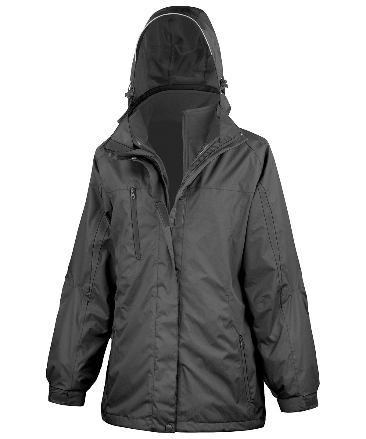 Women's 3-in-1 journey jacket with softshell inner - Black/Black