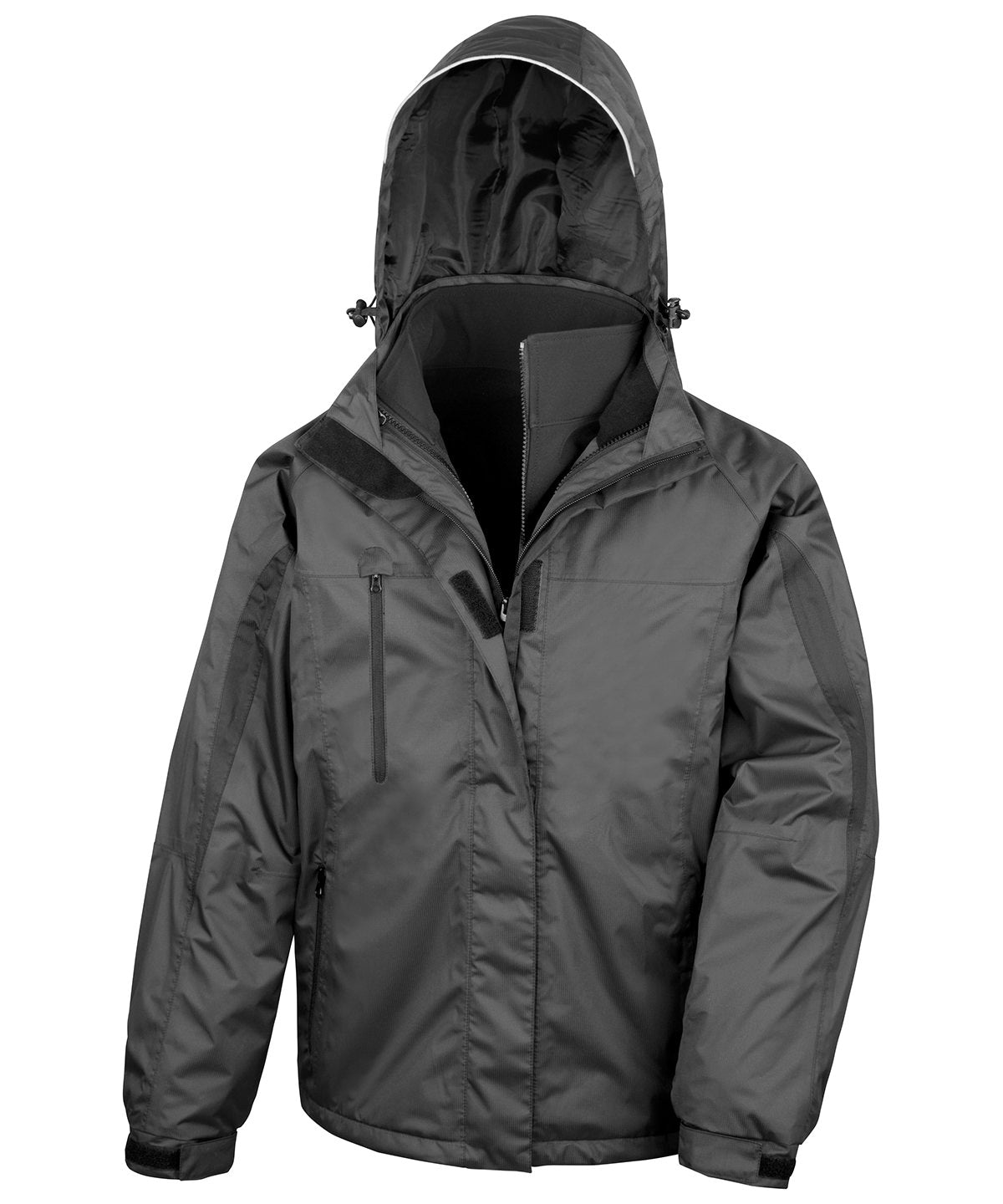 3-in-1 journey jacket with softshell inner - Black/Black