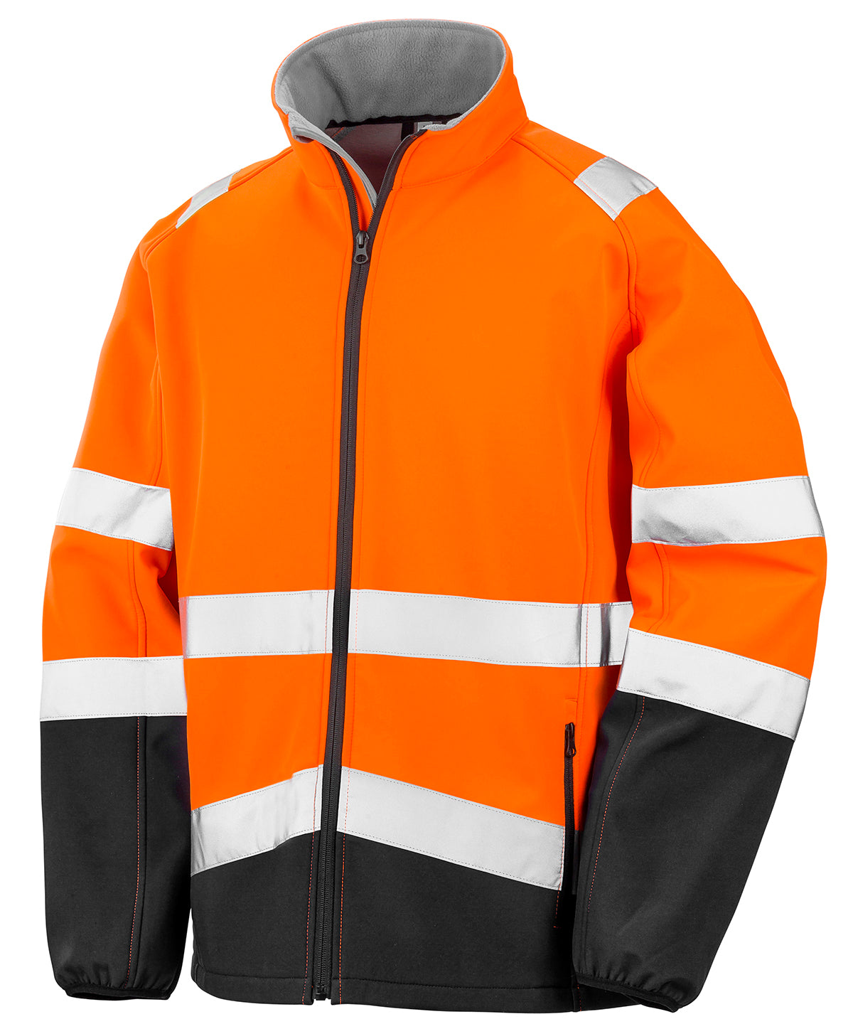 Printable safety softshell jacket  - Fluorescent Orange/Black