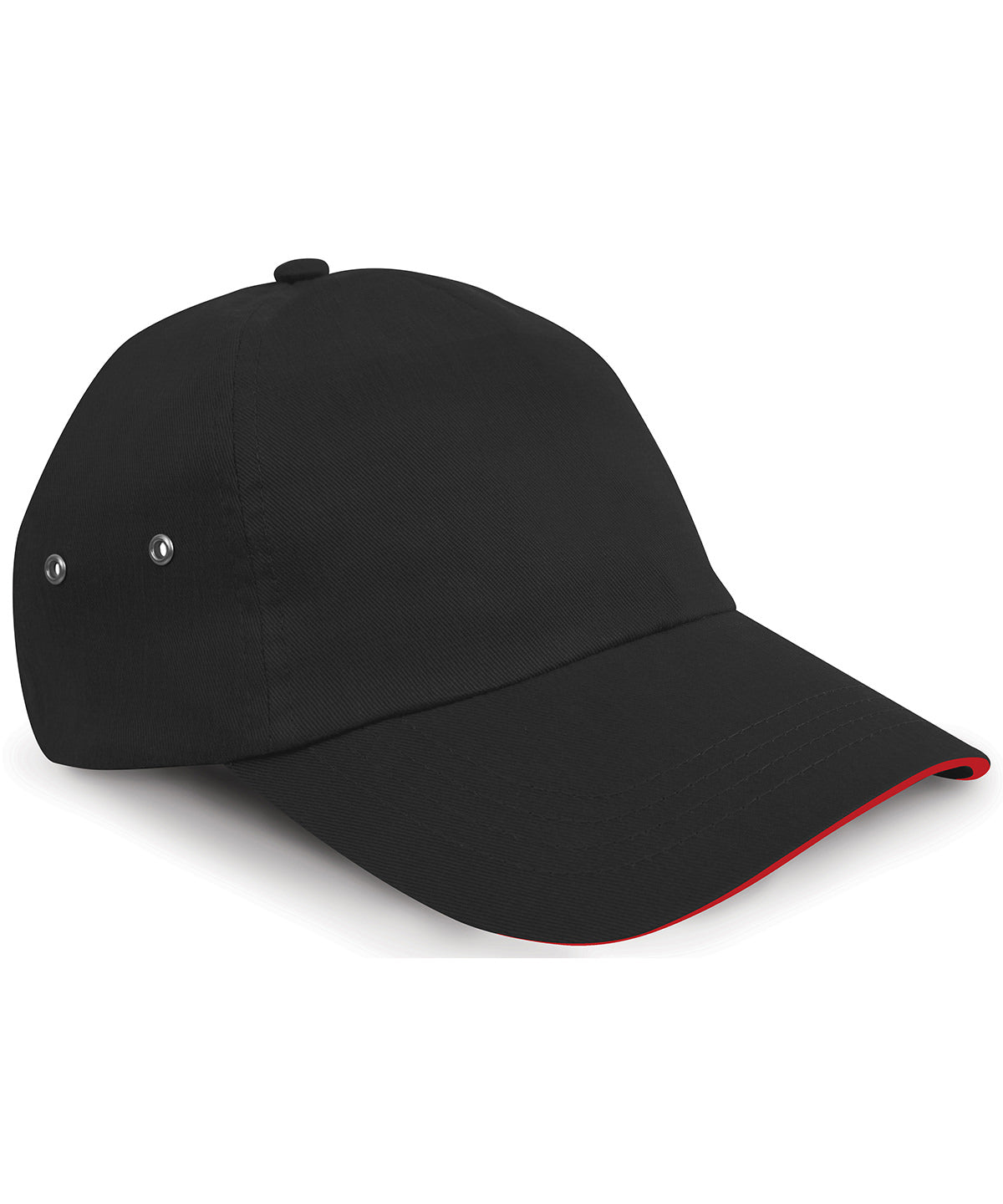 Printers plush cotton 5-panel cap - Black/Red