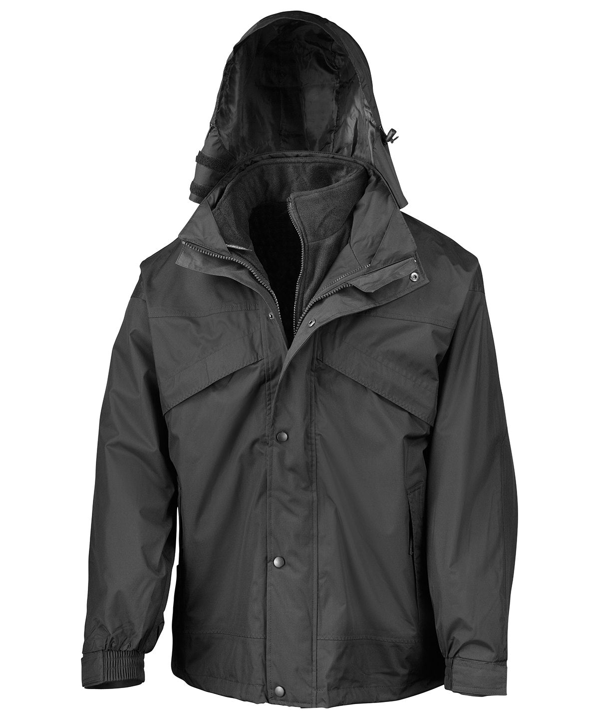 3-in-1 zip and clip jacket - Black/Black*