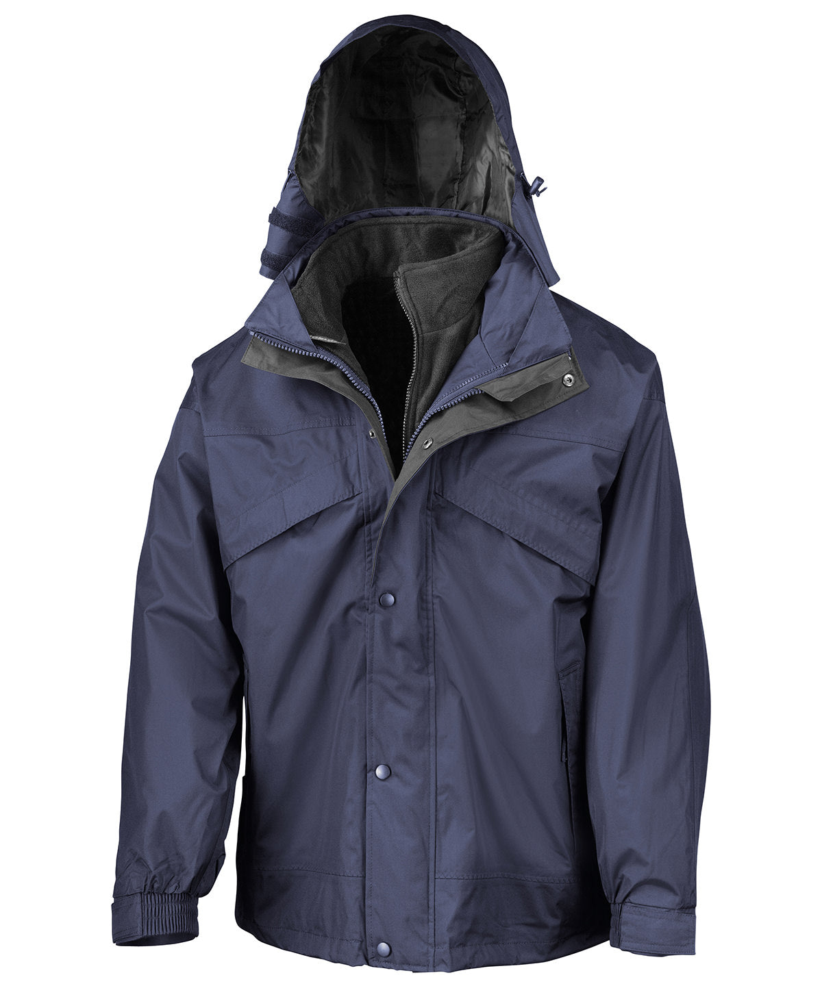 3-in-1 zip and clip jacket - Navy/Black*