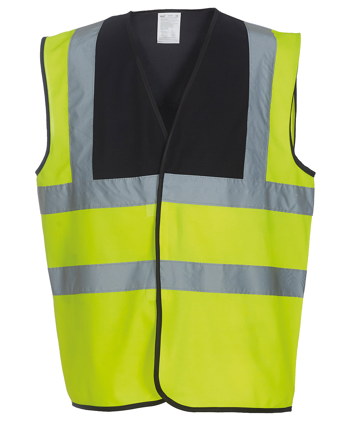 Hi-vis 2-band-and-braces waistcoat (HVW100) - Black Yoke/Yellow