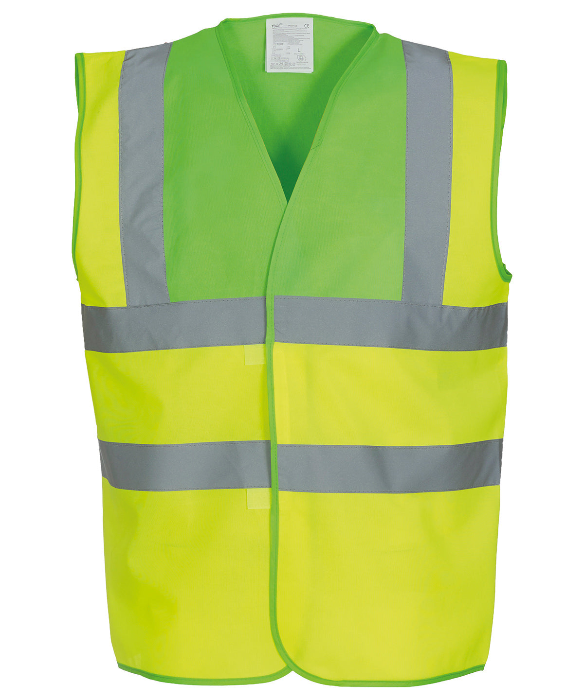 Hi-vis 2-band-and-braces waistcoat (HVW100) - Lime Yoke/Yellow