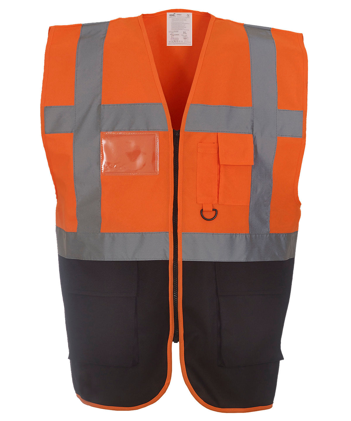Multifunctional executive hi-vis waistcoat (HVW801) - Orange/Black